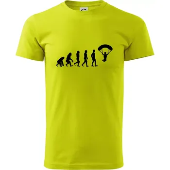 Evoluce paragliding - Klasické pánské triko vyšší gramáže - S ( Limetková )