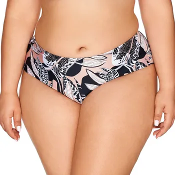 Dámské plavky Dámské béžové brazilské plavky Květinový motiv - Ava, Béžová XL i41_9999954933_2:béžová_3:XL_