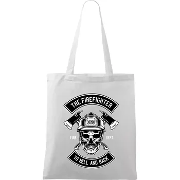 Lebka hasič do pekla a zpátky - Taška bavlněná - 42 x 38 cm ( Bílá )