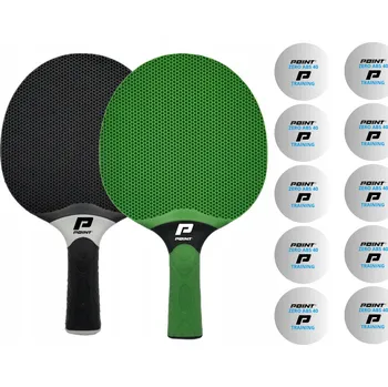 Příslušenství pro čtečku elektronické knihy Sada pálek OUTDOOR POINT SCHOOL ZELENÁ/ČERNÁ + 10 míčků