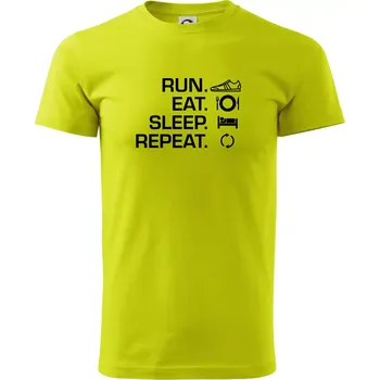 Run eat sleep repeat - Klasické pánské triko vyšší gramáže - S ( Limetková )