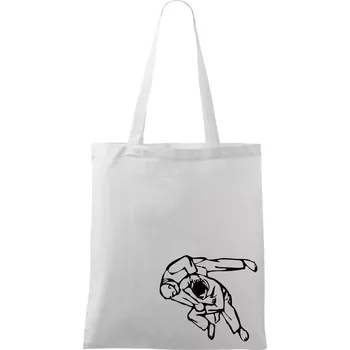 Judo nápis + postavy - Taška bavlněná - 42 x 38 cm ( Bílá )