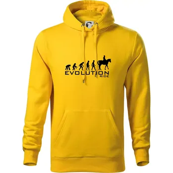 Pánská mikina Evoluce Ride horse - Mikina pánská Cape s kapucí - 4XL ( Žlutá )