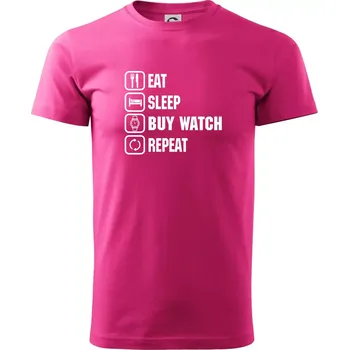 Pánská móda Eat sleep buy watch reapeat - Klasické pánské triko vyšší gramáže - M ( Purpurová )