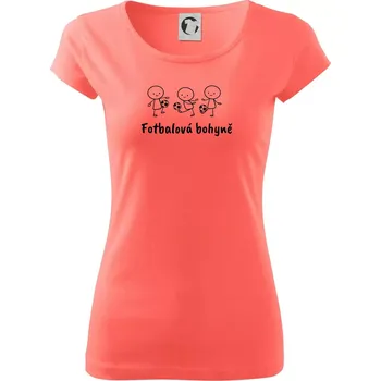 Dámské tričko Fotbalová bohyně - Dámské triko Pure - XS ( Korálová )