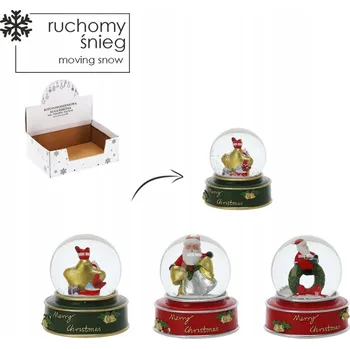 Vánoční dekorace Vánoční sněhová koule KUL4633 Mikuláš / Hvězda MIX 7.8x7.8x8.5cm