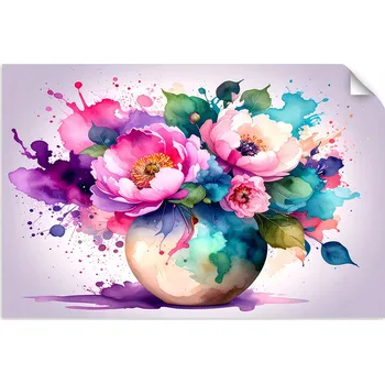 Obraz Kytice Barevné Květiny NÁLEPKA SAMOLEPICÍ DO LOŽNICE JÍDELNY 30x20