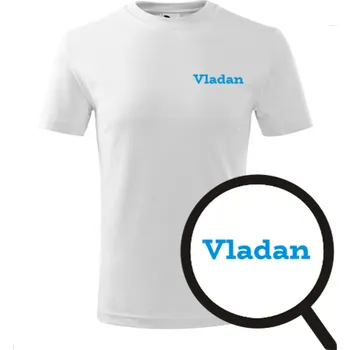 Chlapecké tričko Bílé dětské tričko Vladan - dětské tričko se jménem - barva bílá - velikost 10let