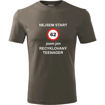 Army tričko jsem recyklovaný teenager 62 - dárek pro muže k 62 narozeninám - barva hnědá - velikost XXXL