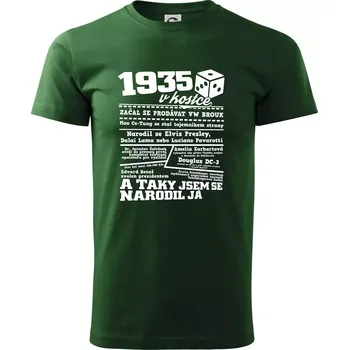 Pánské tričko 1935 v kostce - Triko extra velké (5-8XL) - 6XL ( Lahvově zelená )