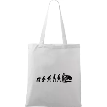Nákupní taška Evoluce quad čtyřkolka - Taška bavlněná - 42 x 38 cm ( Bílá )