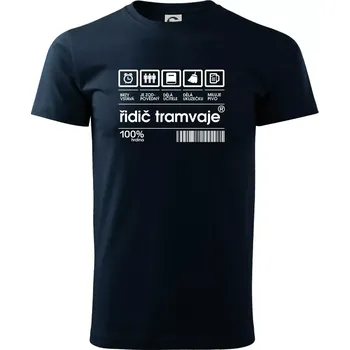 Čárový kód Řidič tramvaje - Triko extra velké (5-8XL) - 6XL ( Námořní modrá (velmi tmavá - téměř černá) )