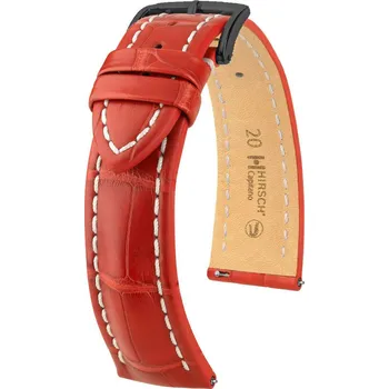 Módní doplněk Kožený řemínek Hirsch Capitano L 04807029-5, červený, aligátoří kůže, délka L, Quick Release