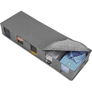 Úložný box Velká skládací taška pod postel s nastavitelnými přihrádkami | úložný organizér, skládací - 1 ks šedá