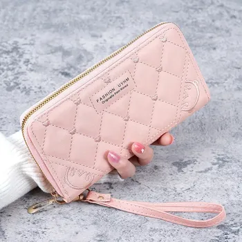 Peněženka Dlouhá dámská peněženka s poutkem | peněženka, pouzdro - Růžový