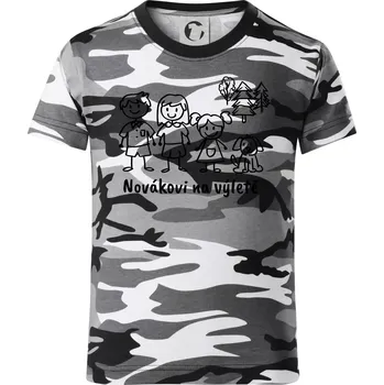 Chlapecké tričko Vaše rodina na výletě - Dětské maskáčové triko - 122 cm/6 let ( Šedý maskáč )