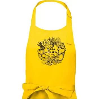 Kuchyňská zástěra Nejlepší zelinářka ve vsi - Dámská zástěra na vaření - Univerzální velikost ( Žlutá )