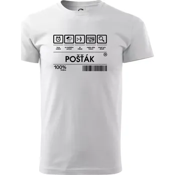 Čárový kód pošťák - Triko extra velké (5-8XL) - 7XL ( Bílá )