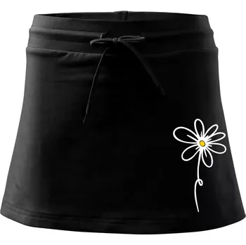 Dámská sukně Kopretina - dole na výšku - Sportovní sukně - two in one - XS ( Černá )