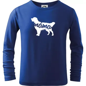Chlapecké tričko Zlatý retrívr máma obrys - Triko dětské Long Sleeve - 158 cm/12 let ( Královská modrá )