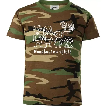 Chlapecké tričko Vaše rodina na výletě - Dětské maskáčové triko - 122 cm/6 let ( Hnědý maskáč )