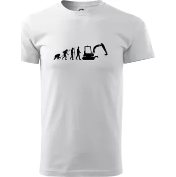 Evoluce bagr malý - Triko extra velké (5-8XL) - 6XL ( Bílá )