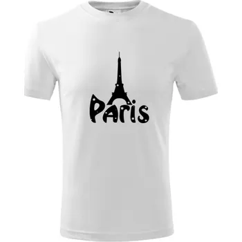 Bílé dětské tričko Paříž - barva bílá - velikost 8let