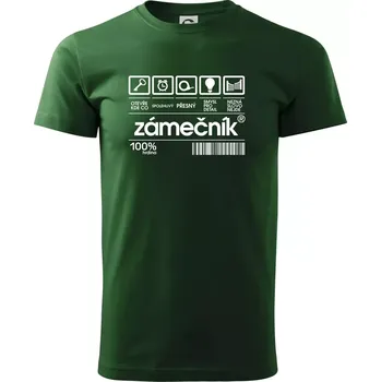 Čárový kód - zámečník - Triko extra velké (5-8XL) - 8XL ( Lahvově zelená )