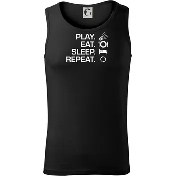 Play Eat Sleep Repeat badminton - Tílko pánské Core - S ( Černá )