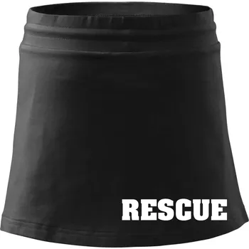 Dámská sukně Rescue - Hvězda na prsu + nápis na zádech - Sportovní sukně - two in one - L ( Černá )