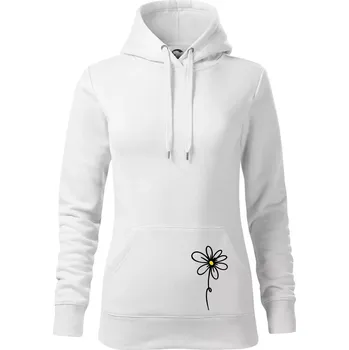 Dámská mikina Kopretina - dole na výšku - Mikina dámská Cape s kapucí - XL ( Bílá )