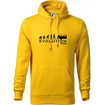 Pánská mikina Evoluce mechanik - Mikina pánská Cape s kapucí - M ( Žlutá )