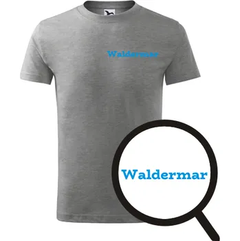 Chlapecké tričko Šedé dětské tričko Waldemar - dětské tričko se jménem - barva šedá - velikost 8let