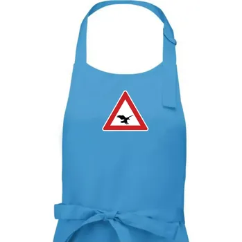 Kuchyňská zástěra Dopravní značka - Pozor orel - Dámská zástěra na vaření - Univerzální velikost ( Světlý tyrkys )