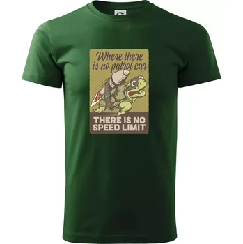 Želva na cestách - Triko extra velké (5-8XL) - 6XL ( Lahvově zelená )