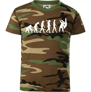 Chlapecké tričko Judo Evoluce boj - Dětské maskáčové triko - 134 cm/8 let ( Hnědý maskáč )