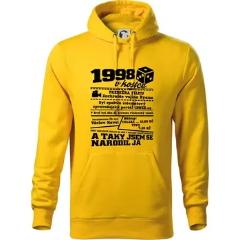Pánská mikina 1998 v kostce - Mikina pánská Cape s kapucí - 3XL ( Žlutá )