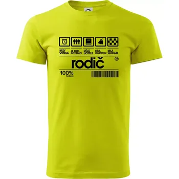 Pánské tričko Čárový kód rodič - Klasické pánské triko vyšší gramáže - 3XL ( Limetková )