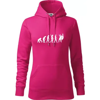 Dámská mikina Judo Evoluce boj - Mikina dámská Cape s kapucí - 2XL ( Purpurová )
