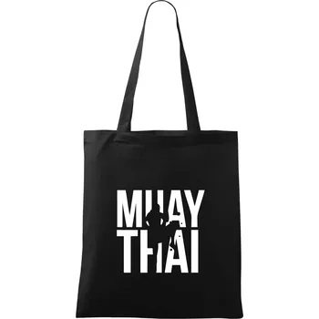 Nákupní taška Nápis Muay Thai - Taška bavlněná - 42 x 38 cm ( Černá )