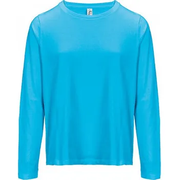 Sol's Dámské tričko Monarch s dlouhým rukávem 100% bavlna Barva: modrá blankytná, Velikost: M L04443