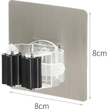 Praktický nástěnný držák na mopy | držák, organizér - Černá A