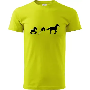 Evoluce koně - Klasické pánské triko vyšší gramáže - S ( Limetková )