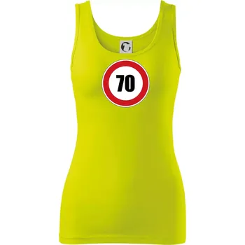 Dopravní značka - omezení rychlosti 70 - Dámské tílko - XS ( Limetková )