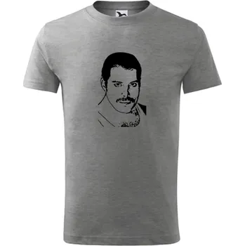 Chlapecké tričko Šedé dětské tričko Freddie Mercury - barva šedá - velikost 6let