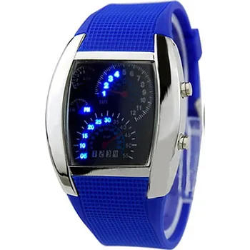 Hodinky Binární LED hodinky | hodinky s tachometrem - tmavě modrý