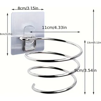 Držák na fén do koupelny | nástěnný organizér, věšák - bez gumy