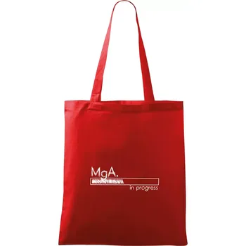 In progress titul MgA. magistr / magistra umění - Taška bavlněná - 42 x 38 cm ( Červená )