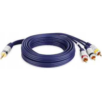 Audio kabel Kabel Vitalco JKD80 minijack (3,5 mm) na 3x RCA (cinch) 5 m