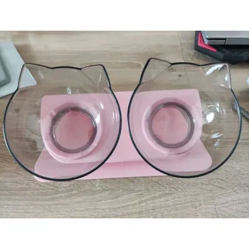 Miska pro psa Miska pro psy a kočky s protiskluzovým stojanem | designovámiska na krmení pro domácí mazlíčky - růžový dvojník